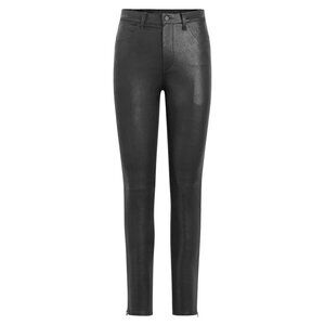 NWT Joe's Jeans The Charlie Ankle Skinny Leather in Black Ankle Zip Pants 30